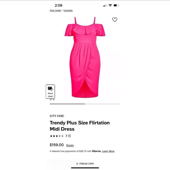 Bright Pink Off-Shoulder Cocktail Dress - City Chic - Picture 4 of 7